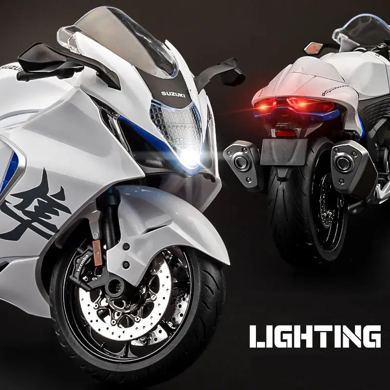 Diecast Suzuki Hayabusa GSX1300R Motorcycle Model 1 to 9 Scale