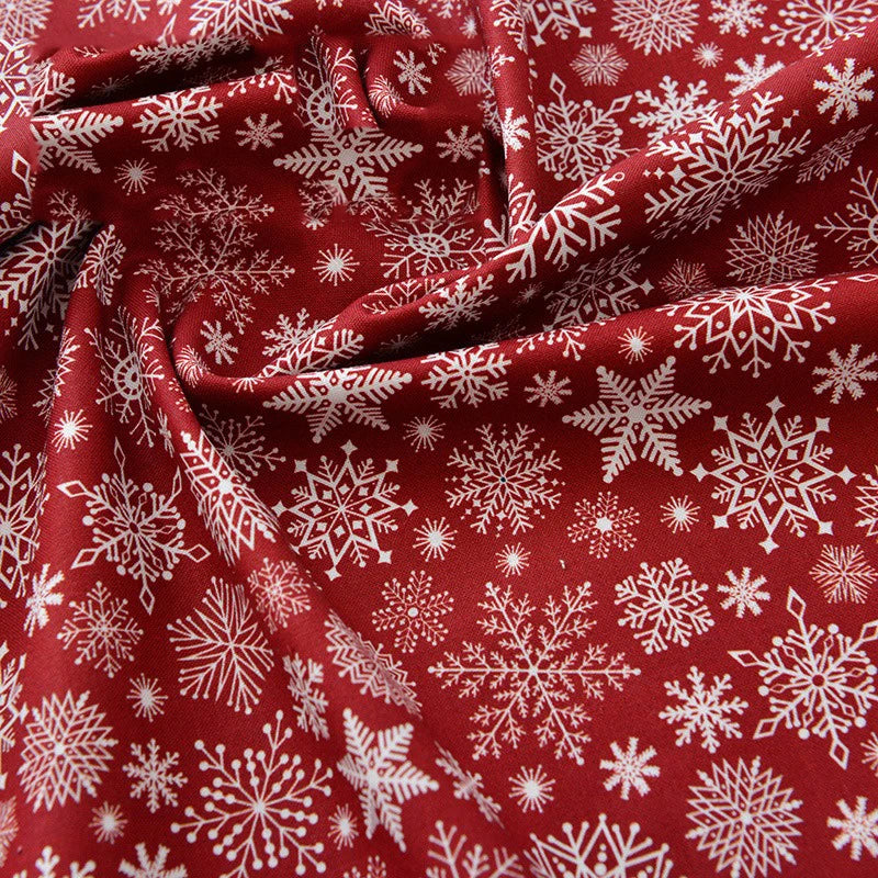 Pure Cotton Digital Printing Christmas Flower 60SManual DIY Decorate Fabric Pillow Clothes Christmas Theme Autumn and Winter New