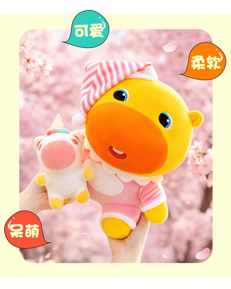 Sleepwear Capybara Plush Toy With Unicorn Doll Soft Pillow