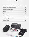 Photochromic Bicycle Glasses UV400 Goggle Large Frame Men Women Sports Bike Eyewear Sungless Adjustable Cycling Glasses