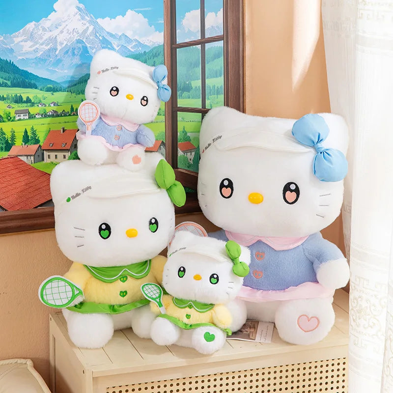 Cute Cat Character Tennis Theme Plush Stuffed Doll Toy
