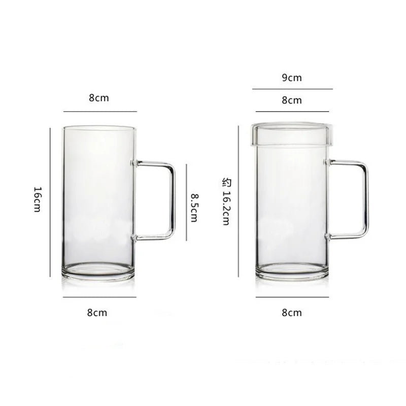 700ml Glass Coffee Mug Handmade Heat Resistance Clear Tea Milk Juice Cup Water Beer Drinking Mug Office Drinkware