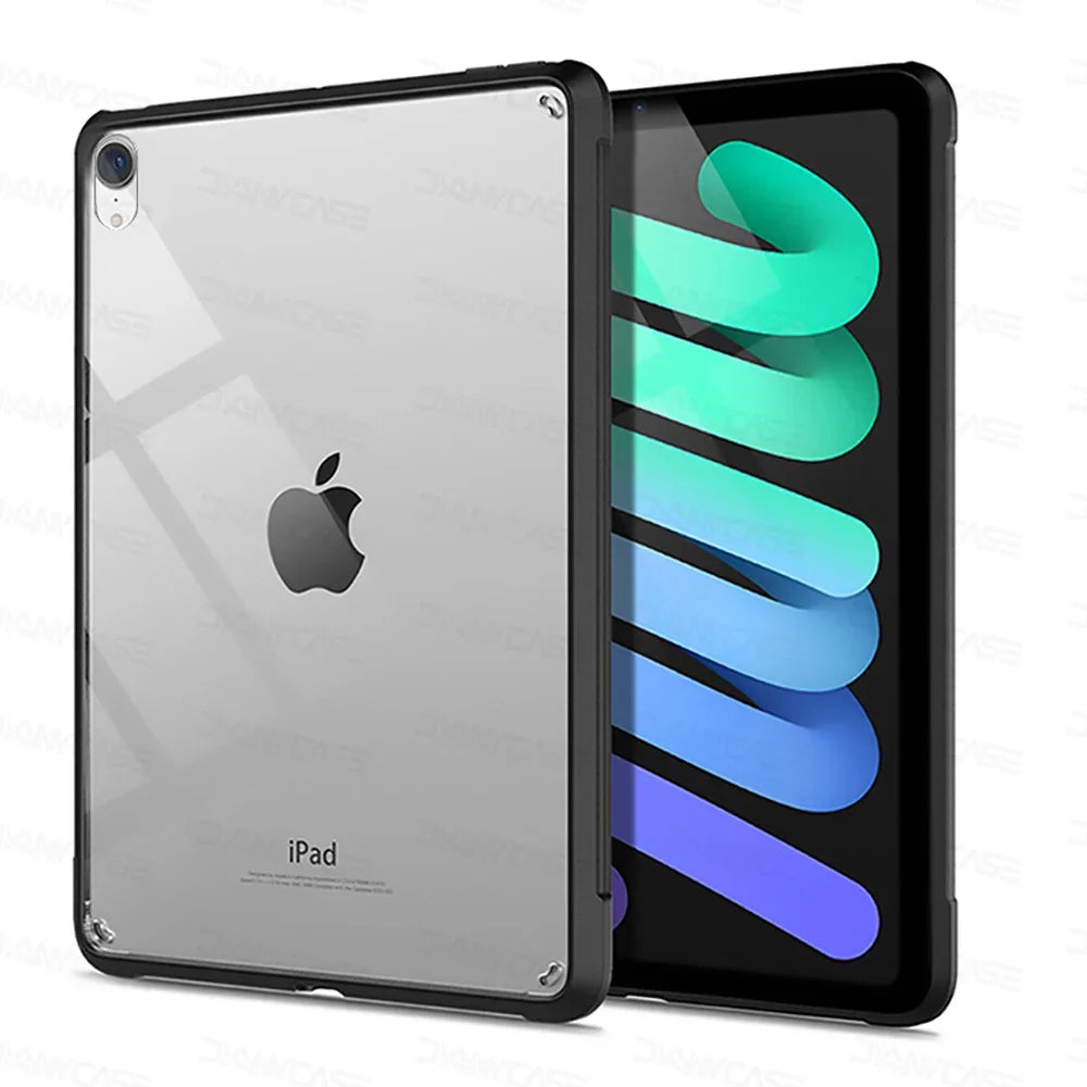 For iPad Pro 11 Case 10.2 9/8/7th Generation 9.7 5/6th Air 4/5 10.9 10.5 10th 10.9 mini 4 5 6 Silicon Transparent Cover Funda