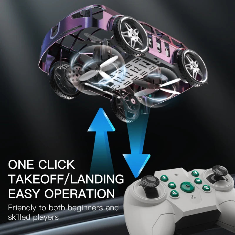 PRO RC Car 2-In-1 Air-Ground Flying 2.4GHz RC Quadcopter Headless Mode With Electric Aerial Vehicle Mini Dron Toys