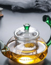 Heat Resistant Clear Glass Tea Pot with Infuser 300ml 600ml Color Warped Handle Glass Teapot Flower Puer Tea Infuser Pot Tea Set