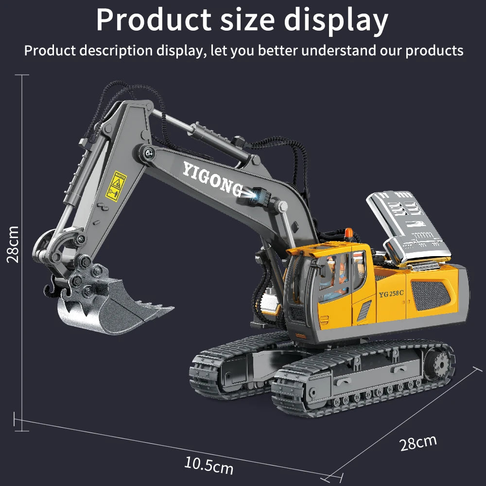 RC Remote Control Toys Cars Excavator Bulldozer Dump Truck 2.4G High Tech Vehicle Engineering Cars Model For Boys Birthday Gifts