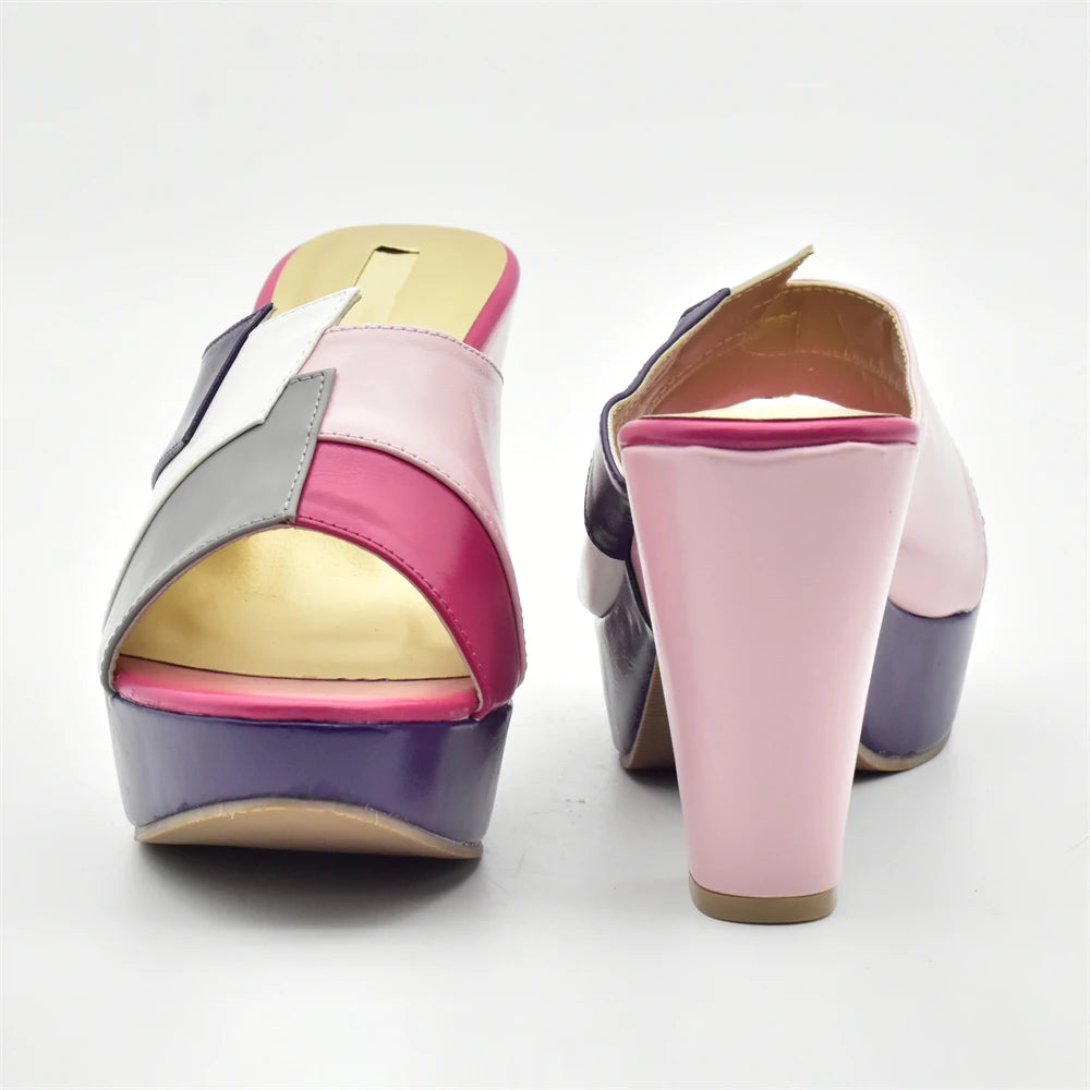 Italian Women Wedding Shoes Closed Toe Heels Colorful Heels for Women Ladies Dress Shoes Nigerian Women Party Pumps