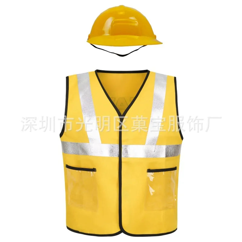 Little Engineer Vest Performance Costume Toy Set Maintenance Worker Costume Construction Worker Costume