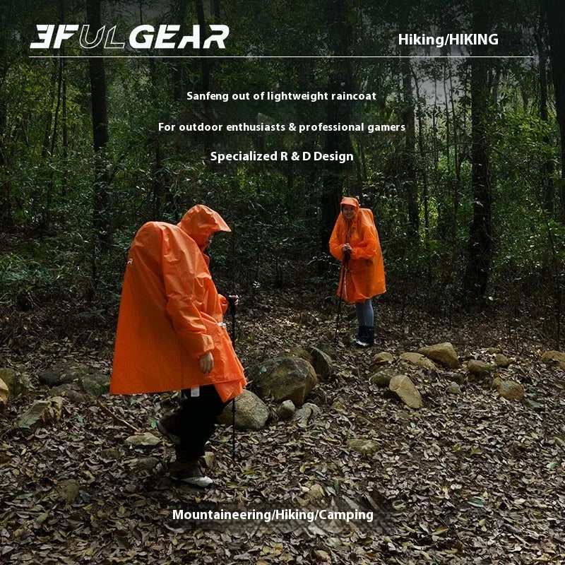 Ultralight Waterproof Zipper Raincoat for Hiking Camping and Travel