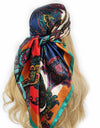 Retro Women Silk Scarf Bandanna Fashion Bohemian Pattern Square Hijab Lady Wrap Headband foulard muffler