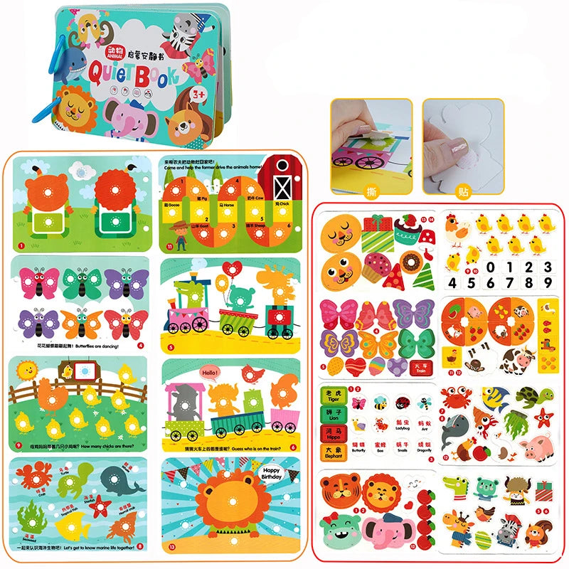Montessori  Busy Book My First Quiet Book Paste Learning Educational Toys Books  Matching Game Toys for 1 to 3 Y