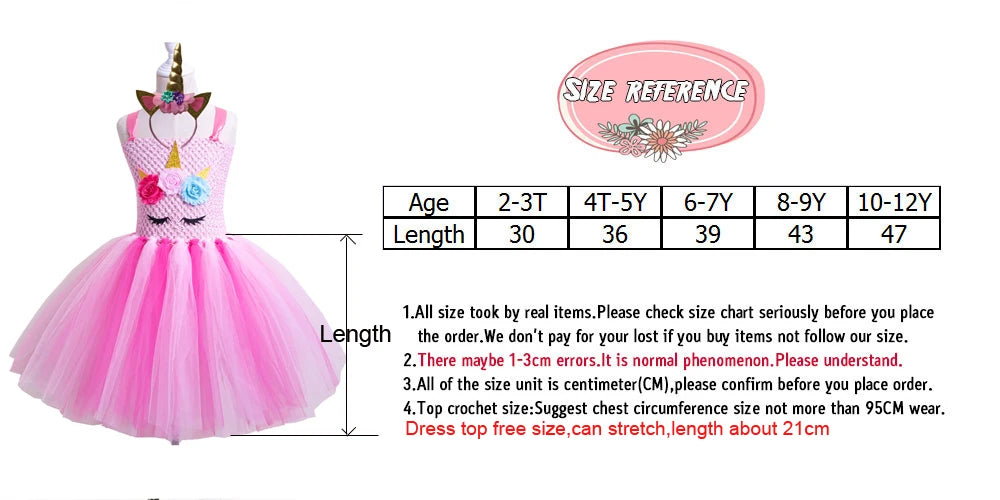 Christmas Pink Unicorn Dress for Girls Ballet Dance Ball Princess Tutu Dress Birthday Party Gift Halloween Cosplay Costume