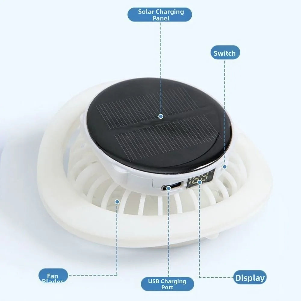 Portable Solar Fan Fisherman Hat With USB Charging