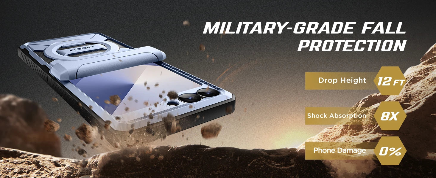 Stand for Z Flip 6 Case with Ring Kickstand Hinge Protection Screen Protector Full Body Protection Magsafe Phone Case