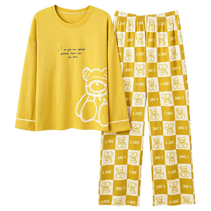 Women’s 2-Piece Pajama Set – Long Sleeve Top & Pants, Loose & Comfortable Winter Loungewear