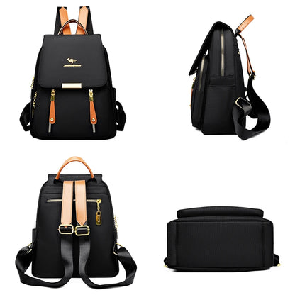 Zipper Oxford Fashion Women's Backpack Versatile Commuting Large Capacity Soft Female Back Pack