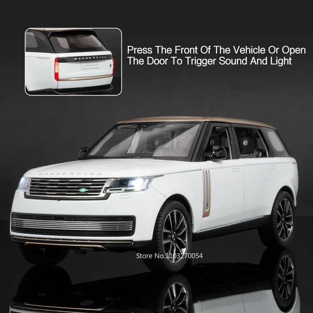 1:24 Land Rover Range Rover Defender Alloy Model Cullinan Diecast Car Toys Doors Opened Sound Light Vehices s Christmas Gifts