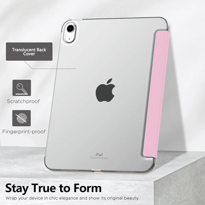 Case for iPad 10th Generation  2022,Slim Stand Hard PC Translucent Back Shell Smart Cover Case for iPad 10th Gen 10.9 inch