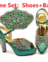 Style Matching Bag and Shoes Set Italian Women Design Shoes Matching Bag Decorated with Rhinestone Luxury Pumps Women