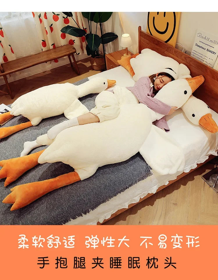 50-160cm Big White Goose Plush Toy Giant Duck Doll Soft Stuffed Animal Goose Sleeping Pillow Sofa Cushion Birthday Gift for Kids