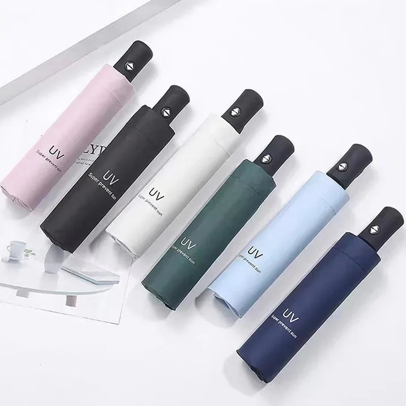 1 fully automatic travel camping outdoor sunscreen umbrella for women's umbrellas, sun umbrella for both sunny and rainy use, bl