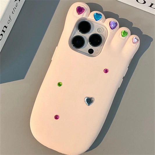 INS Funny Pedicure Manicure Foot Phone Case For iPhone 15 14 13 Pro Max Korea Cute Cartoon Anti-Drop Soft Silicone Cover