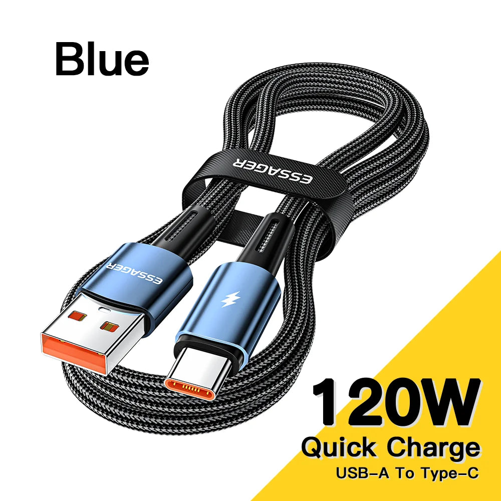 120W USB-A to Type-C Super Fast Charging Cable (6A)