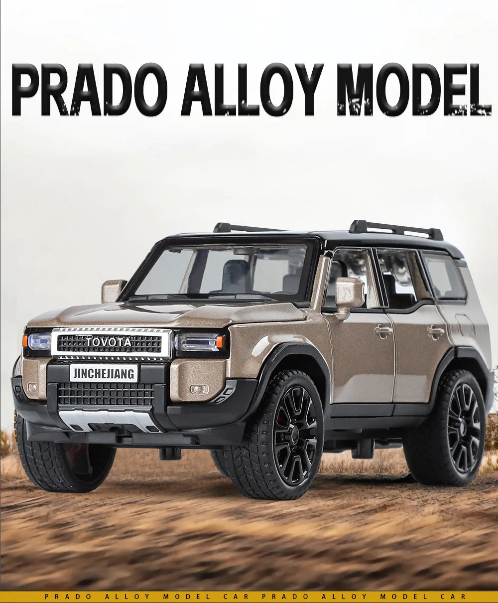 1/32 PRADO Land Cruiser Alloy Car Model Diecast Metal Off-road Vehicle Car Model Simulation Sound and Light Toy Gift