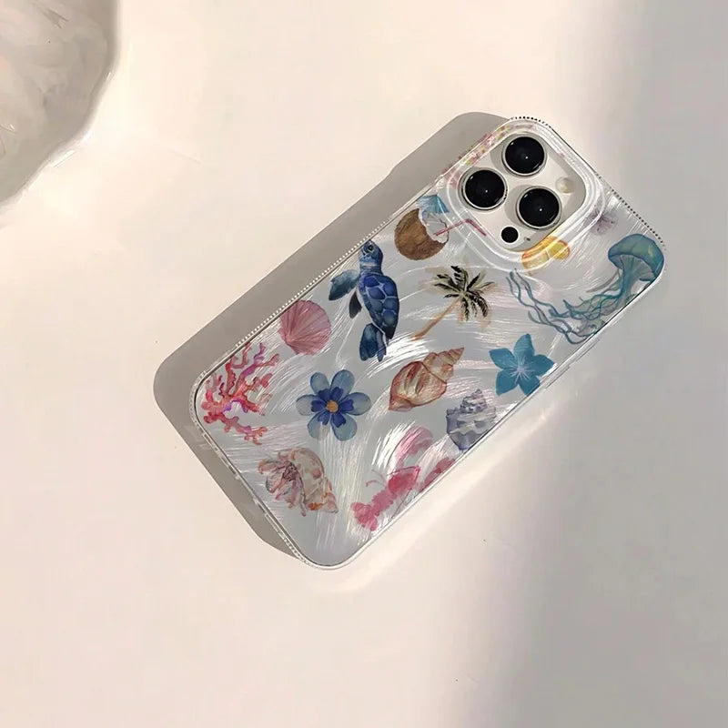 Ocean Elements Personalized Pattern Soft Phone Case For iPhone 17 16 Pro Max 16E 14 15 PRO Air Cases