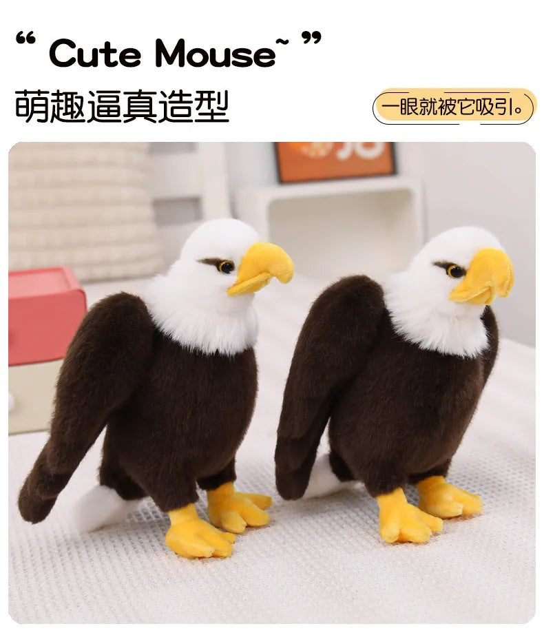 White Headed Eagle Plush Stuffed Animal Realistic Bird Model