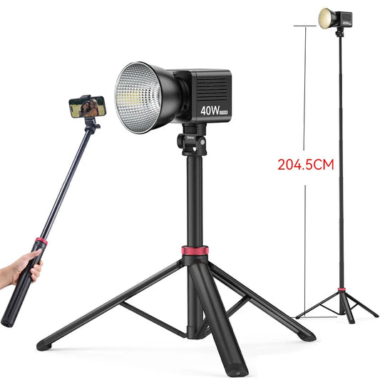 Portable Universal Tripod Aluminum Alloy Camera & Fill Light Holder Lightweight Extendable