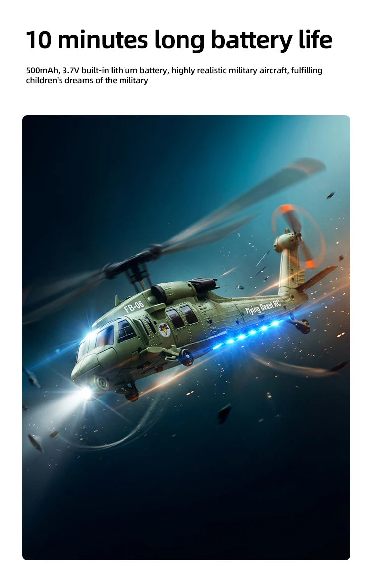 Remote Control Single Rotor Military Helicopter With Optical Flow Positioning