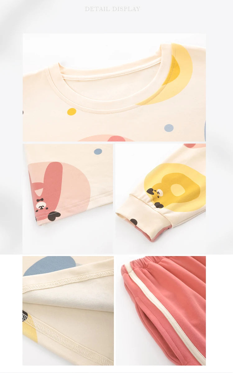 Women’s Cute Lazy Style Cotton Pajama Set – Soft, Loose Long Sleeves & Pants