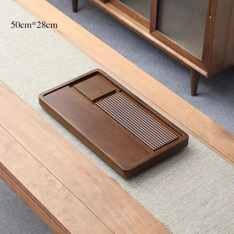 Tea Tray Household Solid Wood Tea Brewing Table Light Luxury High-End Tea Tray Kung Fu Tea Set Office Desk Wooden Tray