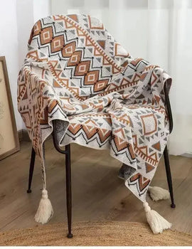 Boho Plaid Blanket Simple Throw Winter Warmer Blankets Decorative Sofa Cover Knitted Soft Shawl