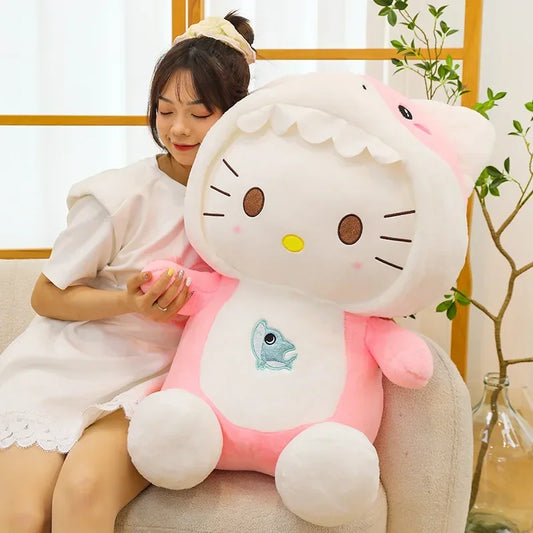 Kawaii Shark Kitty Plush Toy 60 cm Soft Stuffed Pillow