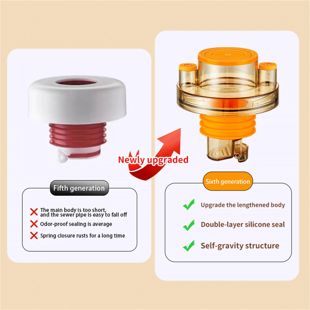 Toilet Floor Drain Deodorant Inner Core Bathroom Universal Toilet Sewer Pipe Deodorant Sealing Cove Easy Install Bathroom Drains