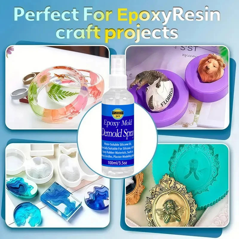 3.5oz Epoxy Mold Release Spray – Quick-Drying Silicone Oil Non-Stick Demolding for Resin & Candle Making