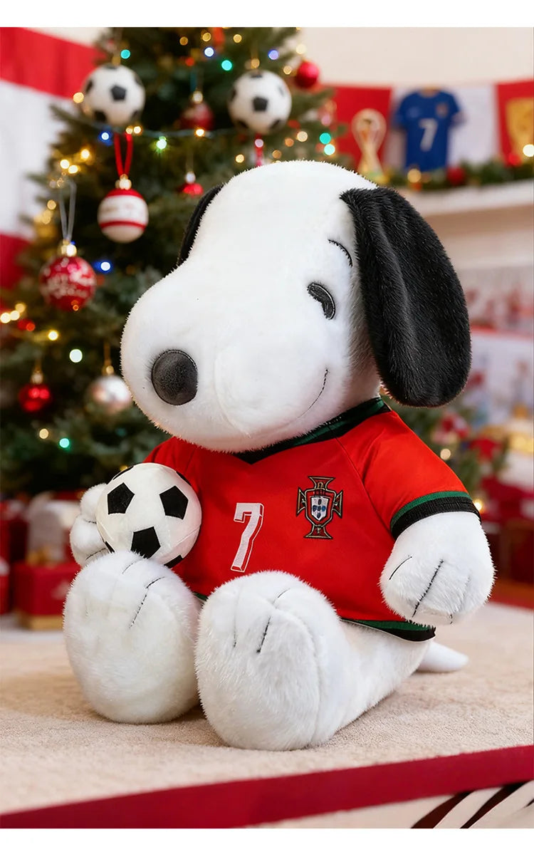 Kawaii Stuffed Doll Snoopy Football Plush Toy Cute Anime Character Stuffed Animal for Kids Birthday Gift and Cartoon Collection
