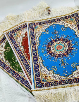 Portable Islamic Prayer Small Mat Classic Pattern Muslim Prayer Rug Small Rug Foldable Salah Carpet Mat with Tassel