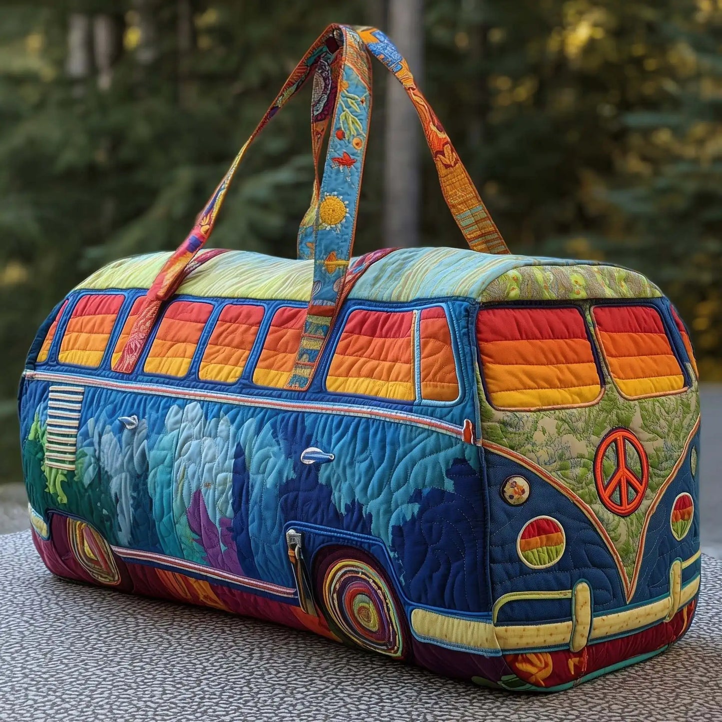 Sun Mountain Forest Quilted Travel Duffle Bag Outdoor Fitness Tote
