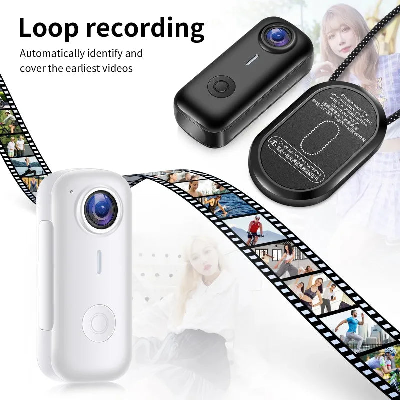 Pocket 2K Mini Magnetic Wearable Action Camera 120 Degree Wide Angle WIFI Hands Free Thumb Cam for Cycling Vlog Outdoor Recording