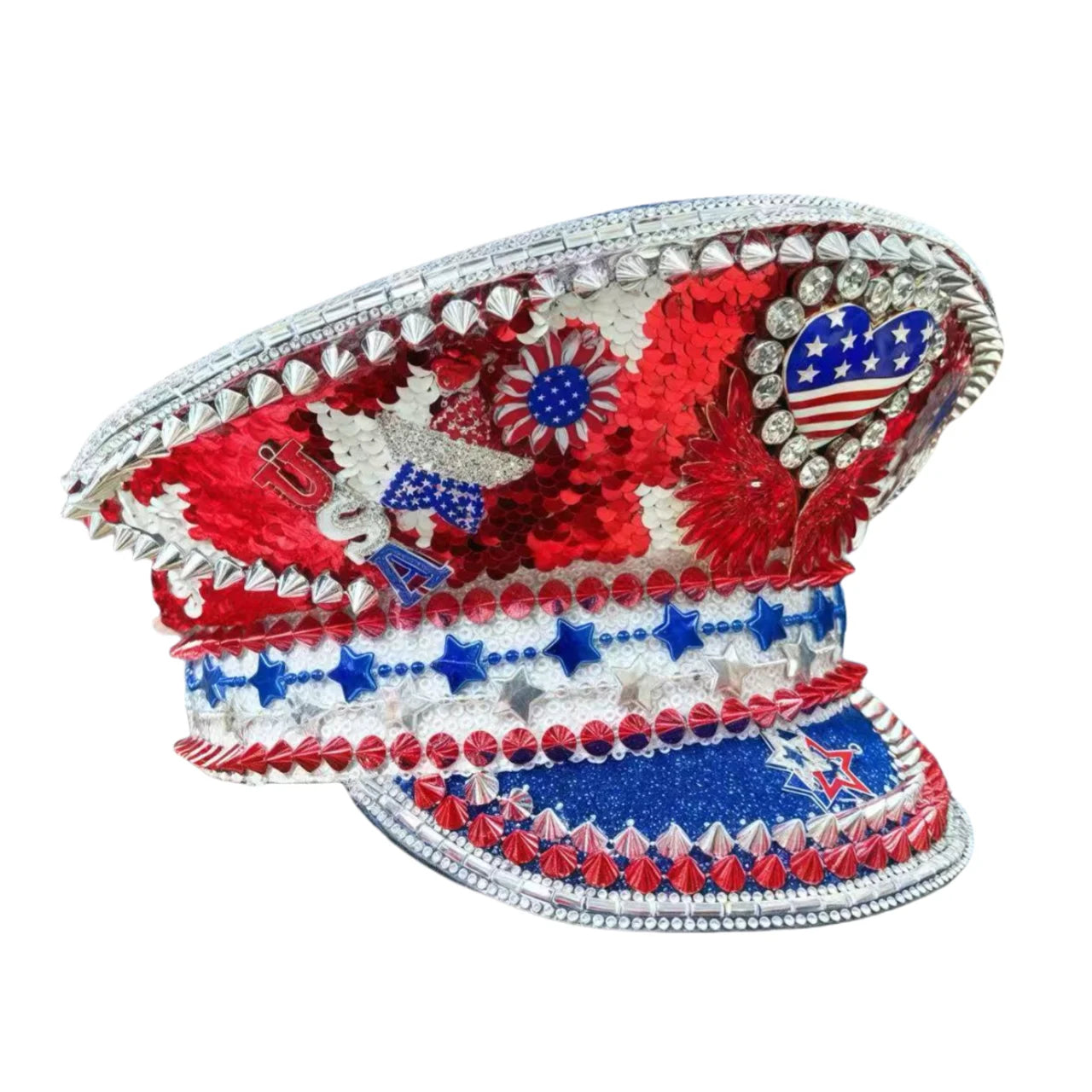 Captains Hat for Men Unisex Handmade Mardi Gras Hat Steampunk Burning Man Masquerade Party HongLuan Free Shipping