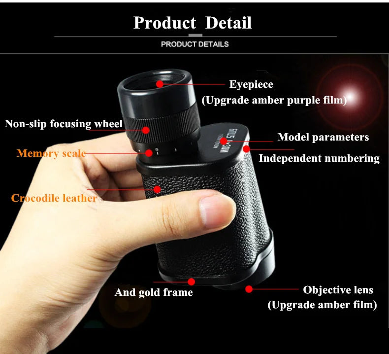 Metal 8X30 10X40 12X45 Military Monocular HD High Quality Portable Mini Telescope Captain Caribbean Pirates Spyglass Binoculars