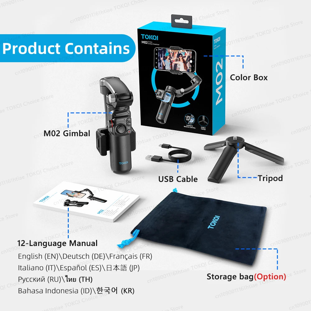 3-Axis Handheld Gimbal Stabilizer for Smartphone with Wireless Remote for iPhone Android Phone Face Tracking Tiktok Vlog