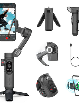 Smart X Pro Gimbal Handheld Stabilizer for Smartphone OLED Display Wireless Charging Inception Mode(SmartXPro Black)