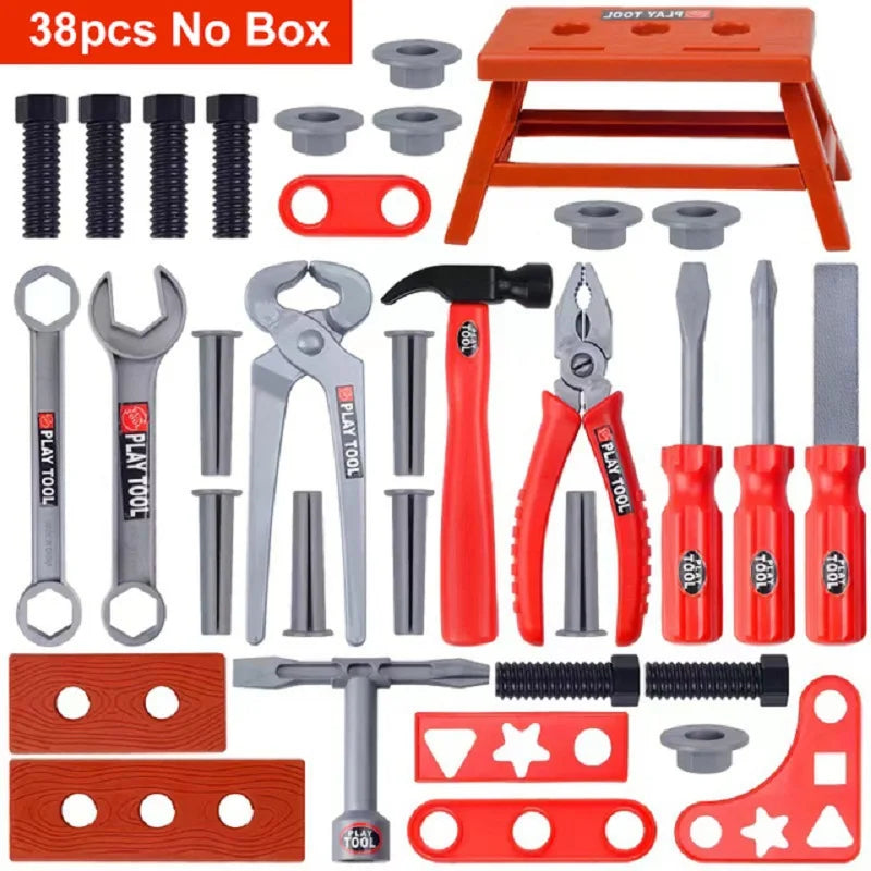 Kids Toolbox Kit Educational Toys Simulation Repair Tools Toys Drill Plastic Game Learning Engineering Puzzle Toys Gifts For Boy