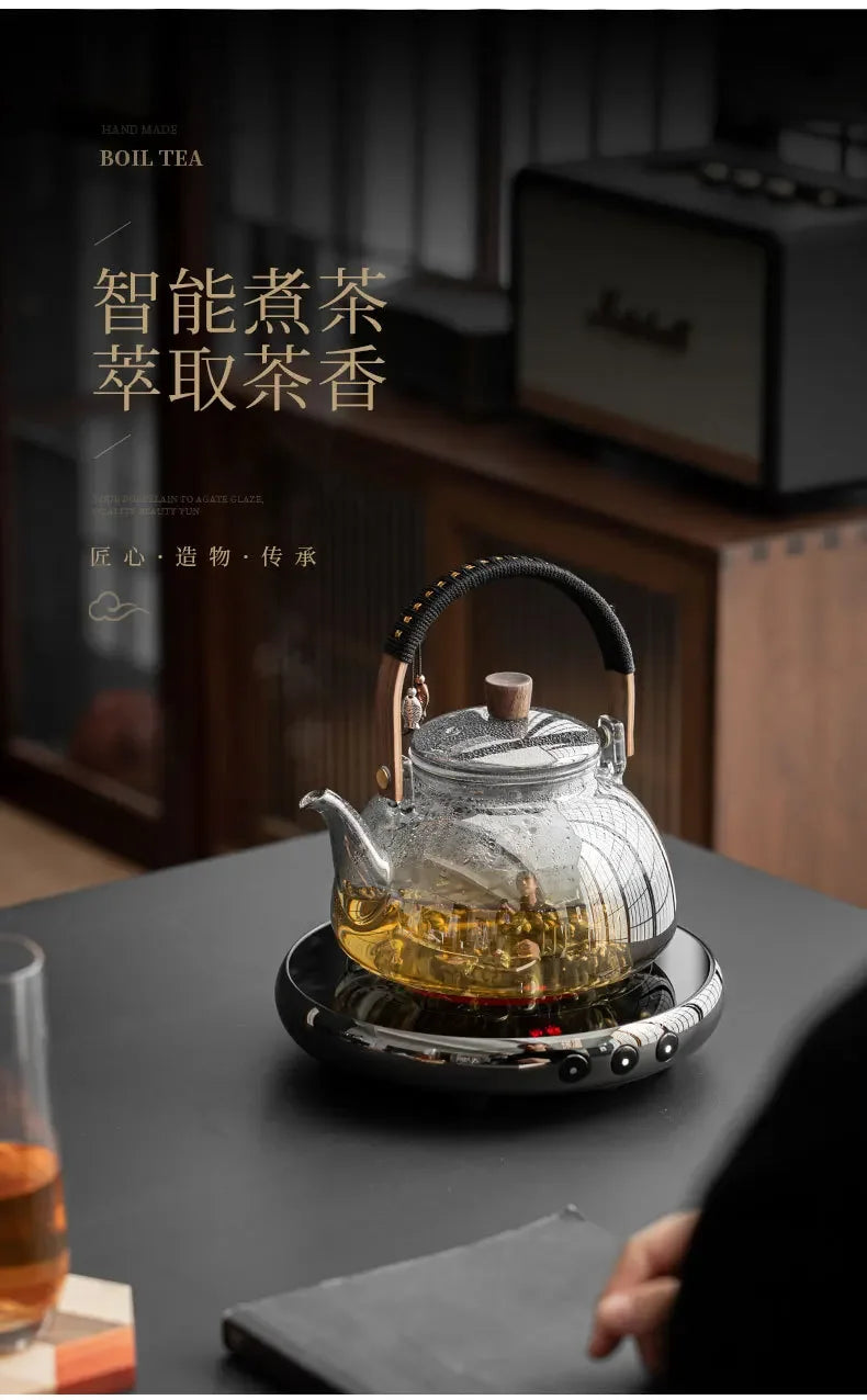 Glass Kettle Household Tea Set Small Steaming Teapot Electric Clay Stove Set