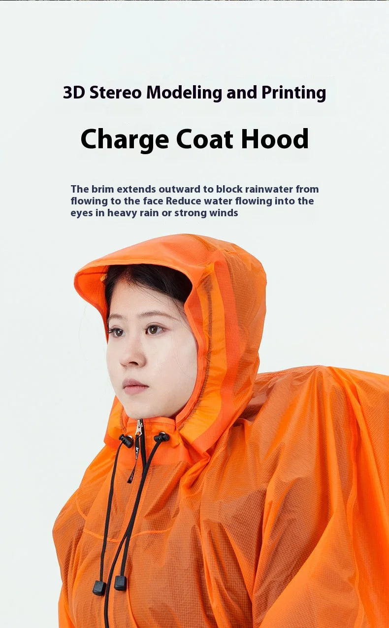 Ultralight Waterproof Zipper Raincoat for Hiking Camping and Travel