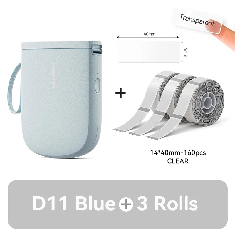 D11 Mini Label Printer 300DPI, Bluetooth Wireless Inkless Sticker Maker, Portable Label Machine for Name Tags, Kitchen & Home